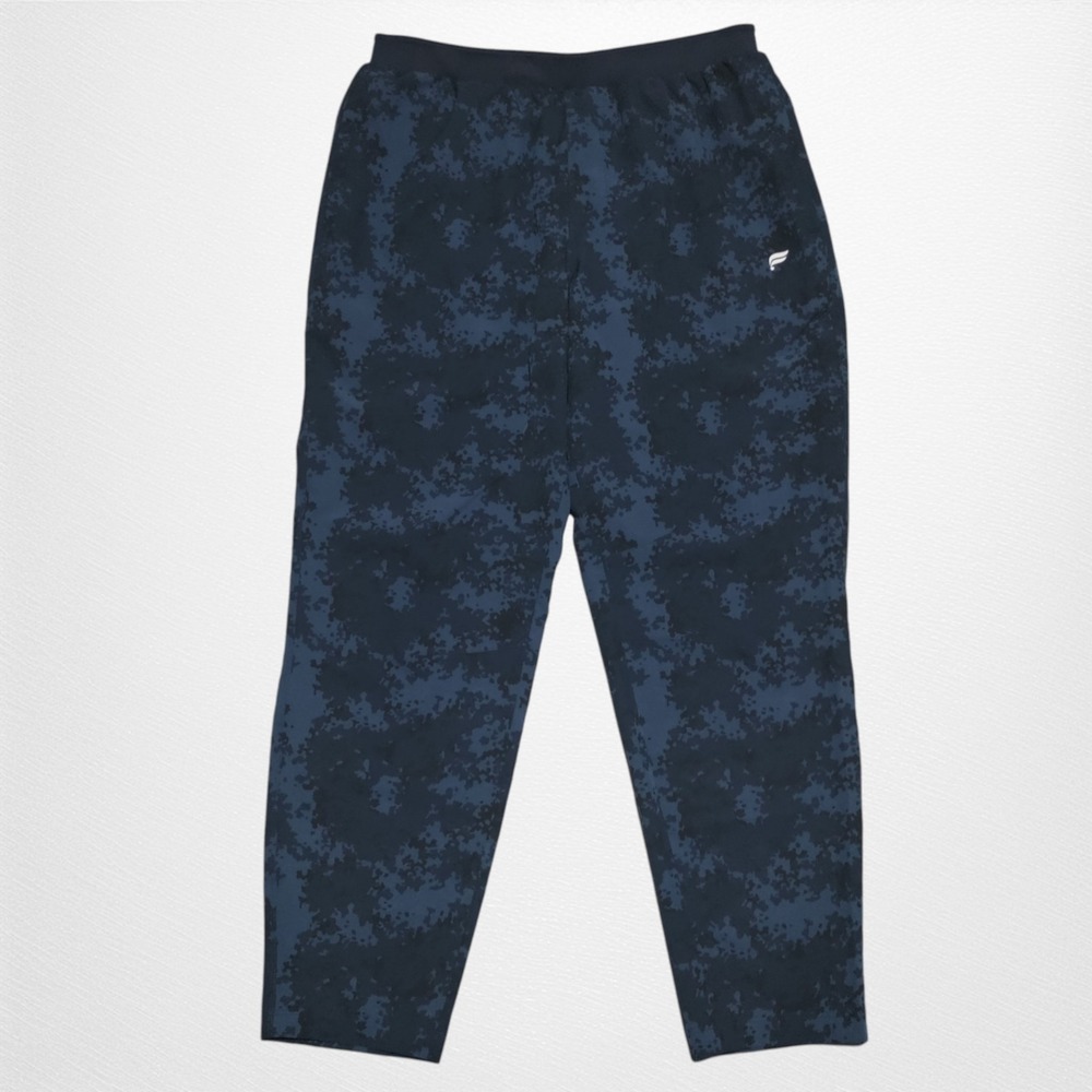 Fabletics Fundamental Pants Mens Medium Blue Camo Slim Fit Stretch Drawstring